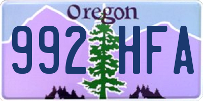 OR license plate 992HFA