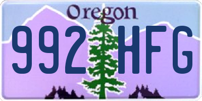 OR license plate 992HFG
