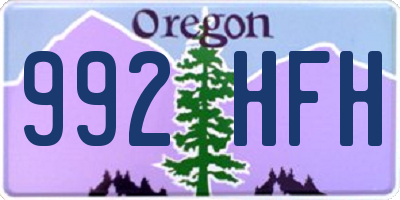 OR license plate 992HFH