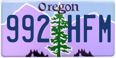 OR license plate 992HFM