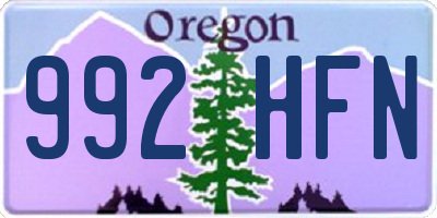 OR license plate 992HFN