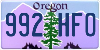 OR license plate 992HFO