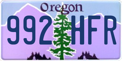 OR license plate 992HFR