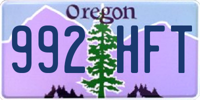 OR license plate 992HFT