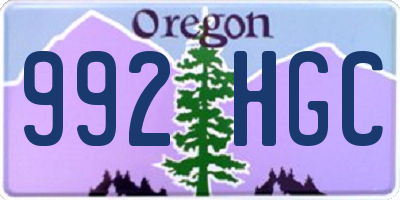 OR license plate 992HGC