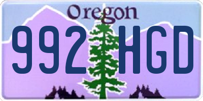 OR license plate 992HGD