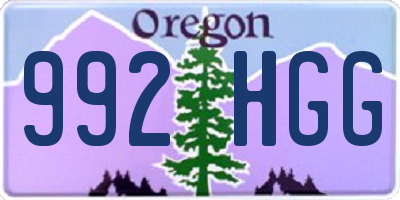 OR license plate 992HGG