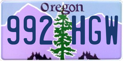 OR license plate 992HGW