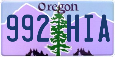 OR license plate 992HIA