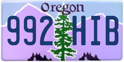 OR license plate 992HIB