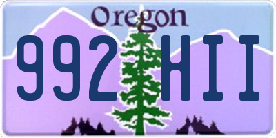 OR license plate 992HII