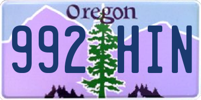OR license plate 992HIN