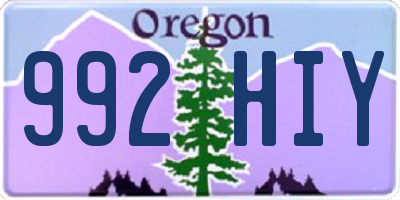 OR license plate 992HIY