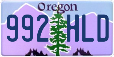 OR license plate 992HLD