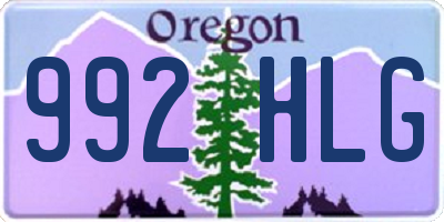 OR license plate 992HLG