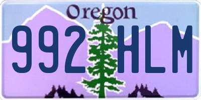 OR license plate 992HLM