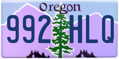 OR license plate 992HLQ