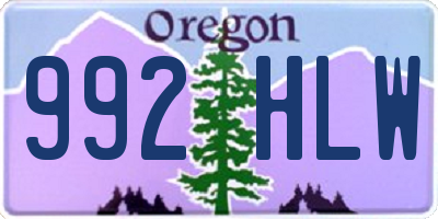 OR license plate 992HLW