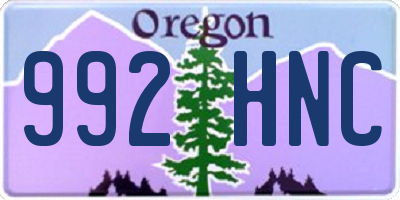 OR license plate 992HNC