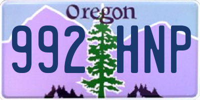 OR license plate 992HNP