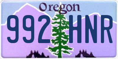 OR license plate 992HNR