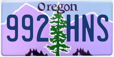 OR license plate 992HNS