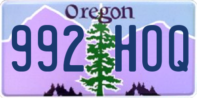 OR license plate 992HOQ