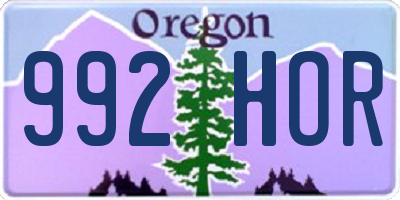 OR license plate 992HOR