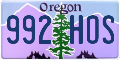 OR license plate 992HOS