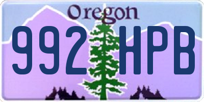 OR license plate 992HPB