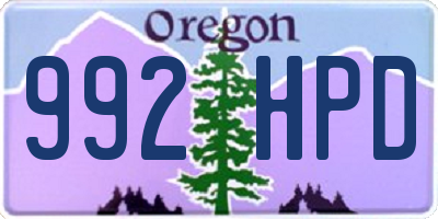 OR license plate 992HPD