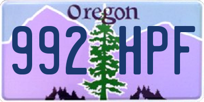 OR license plate 992HPF