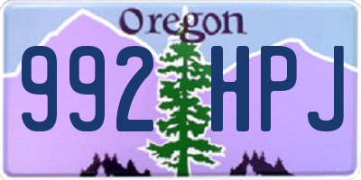 OR license plate 992HPJ