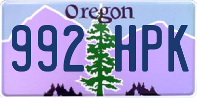 OR license plate 992HPK