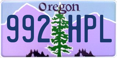 OR license plate 992HPL