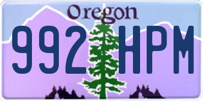 OR license plate 992HPM