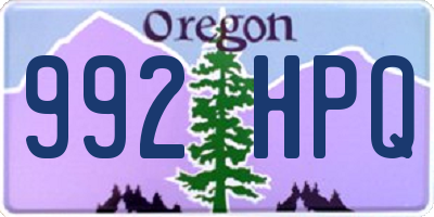 OR license plate 992HPQ