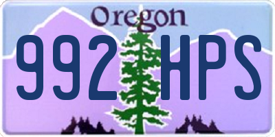 OR license plate 992HPS