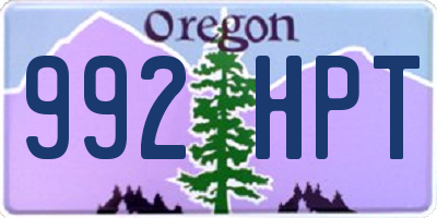 OR license plate 992HPT