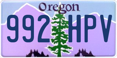 OR license plate 992HPV