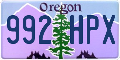 OR license plate 992HPX