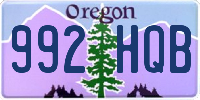 OR license plate 992HQB