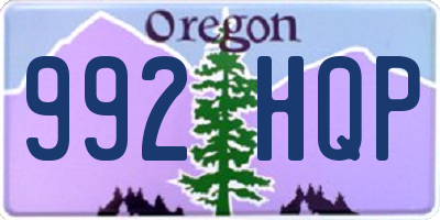 OR license plate 992HQP