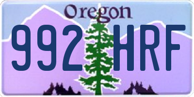 OR license plate 992HRF