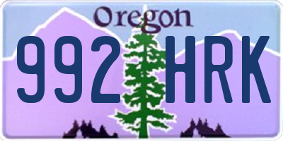 OR license plate 992HRK