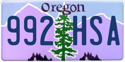 OR license plate 992HSA