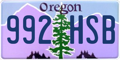 OR license plate 992HSB