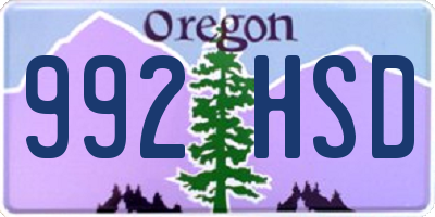 OR license plate 992HSD