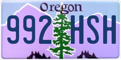 OR license plate 992HSH