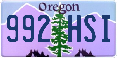 OR license plate 992HSI